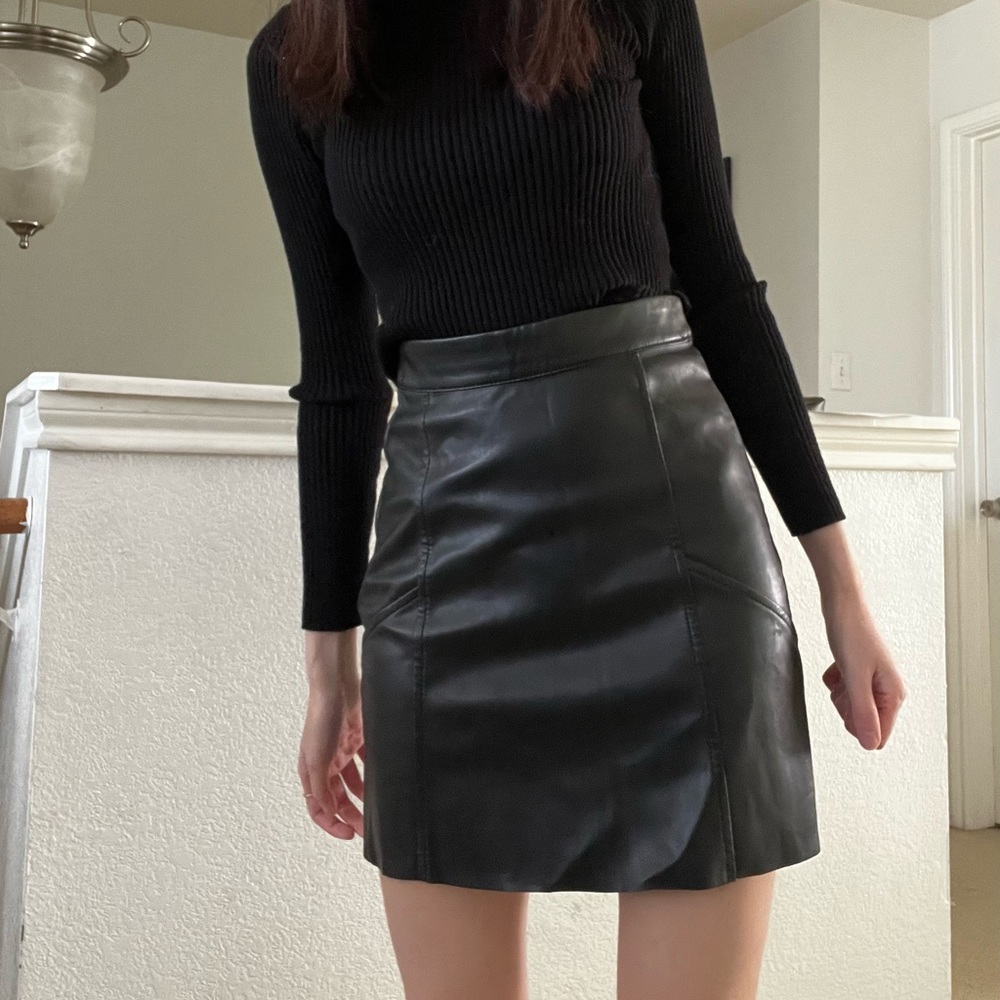H&M Faux Leather Skirt